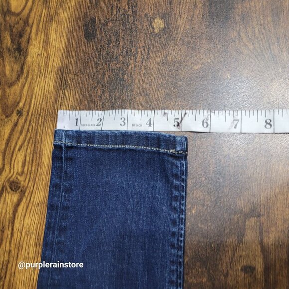 ATOS Lombardini Jeans 28 Skinny Mid Rise Rainbow Spell Out Dark Dark Wash - Picture 10 of 11